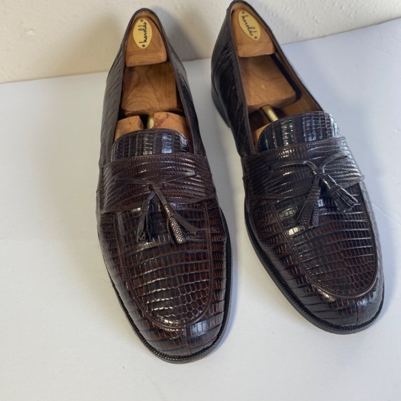 Mezlan Platinum Lizard Skin Tassel Men\'s Loafers main image 11